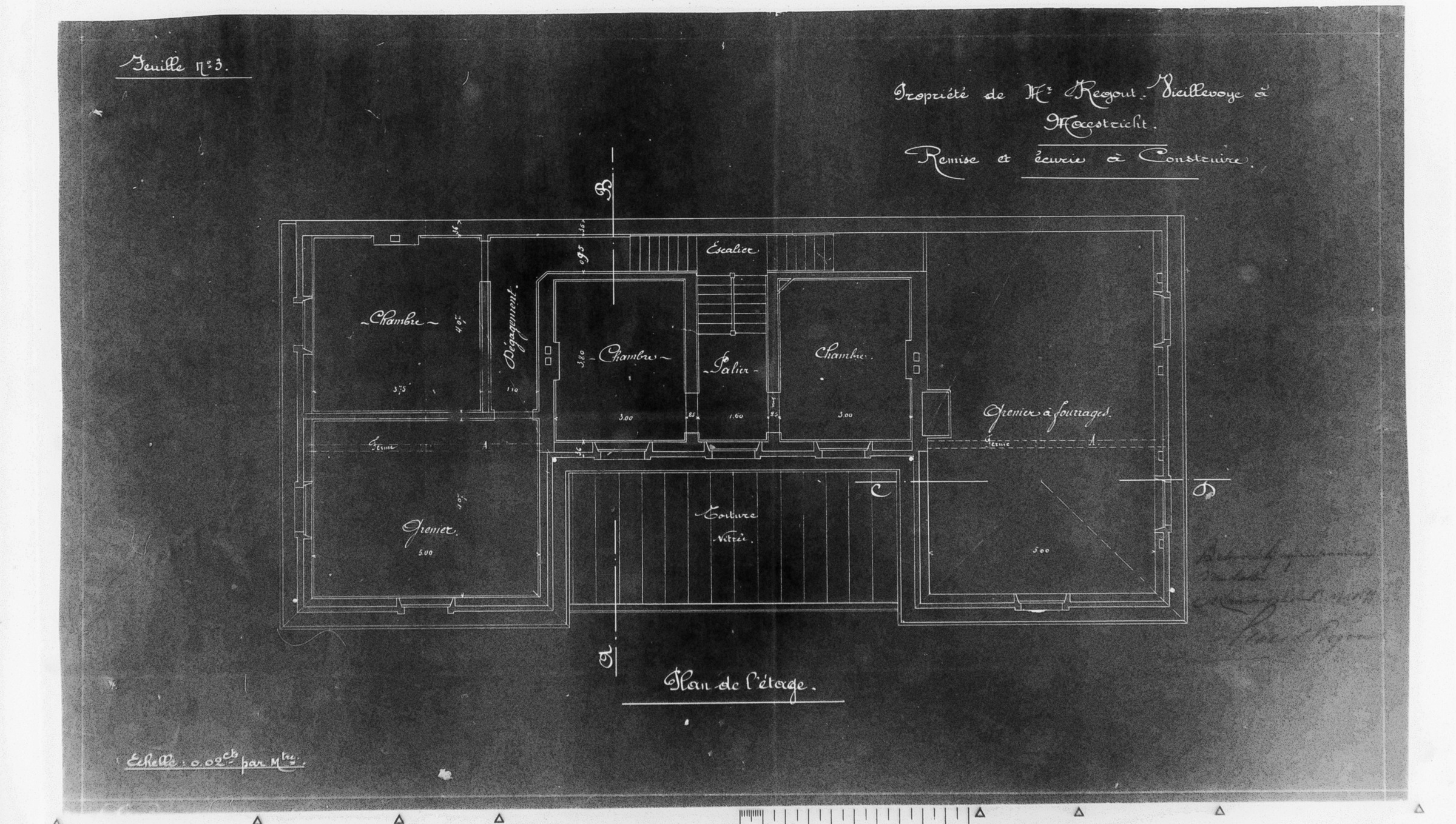 Verdieping & voederzolder — historische bouwtekening